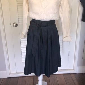 Ann Taylor Navy Tie Waist Skirt